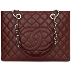 CHANEL Grand Shopping Tote (GST) Bag Burgundy Caviar with Silver Hardware 2014