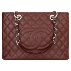 CHANEL Grand Shopping Tote (GST) Bag Burgundy Caviar with Silver Hardware 2014