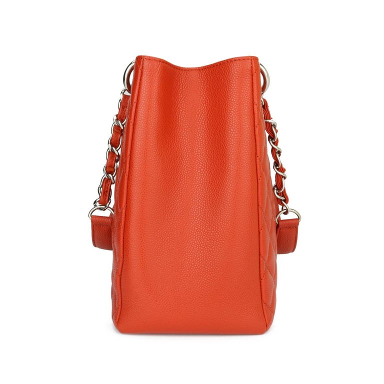 CHANEL Grand Shopping Tote (GST) Bag Orange Caviar with Silver Hardware  2012 at 1stDibs