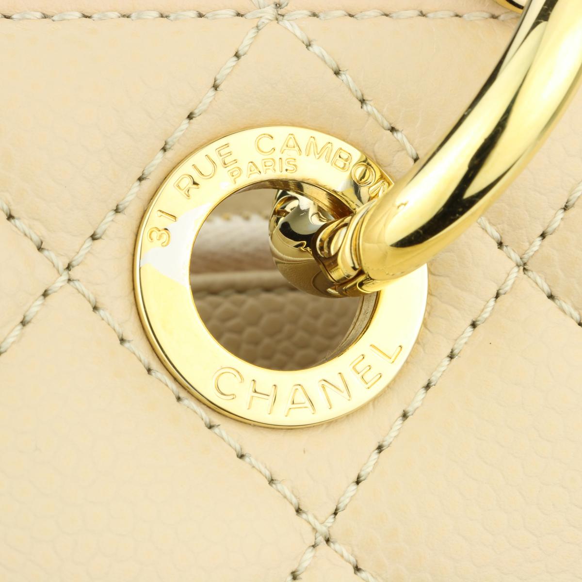 CHANEL Grand Shopping Tote (GST) Beige Caviar with Gold Hardware 2011 4