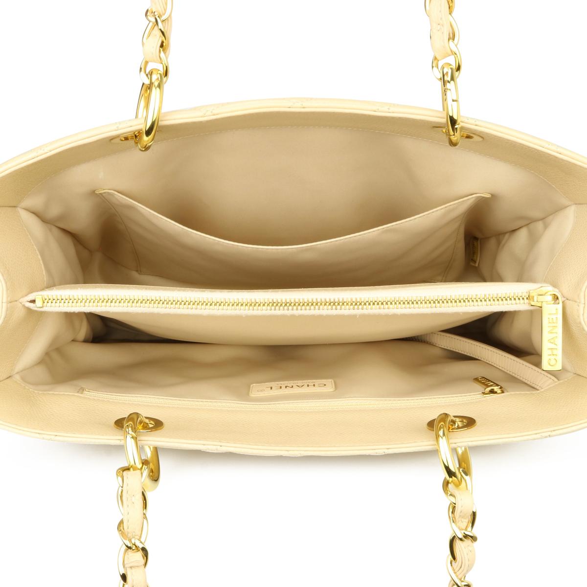 CHANEL Grand Shopping Tote (GST) Beige Caviar with Gold Hardware 2011 5