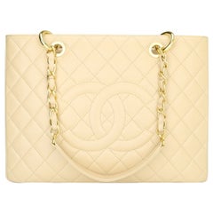 CHANEL Grand Shopping Tote (GST) Beige Caviar with Gold Hardware 2011