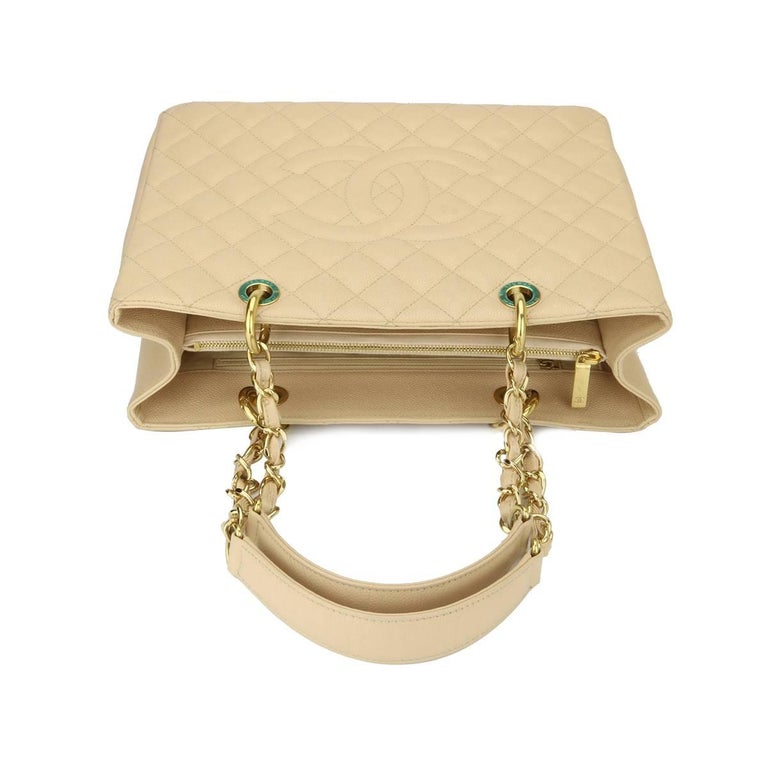 CHANEL Grand Shopping Tote (GST) Beige Clair Caviar with Gold Hardware 2013
