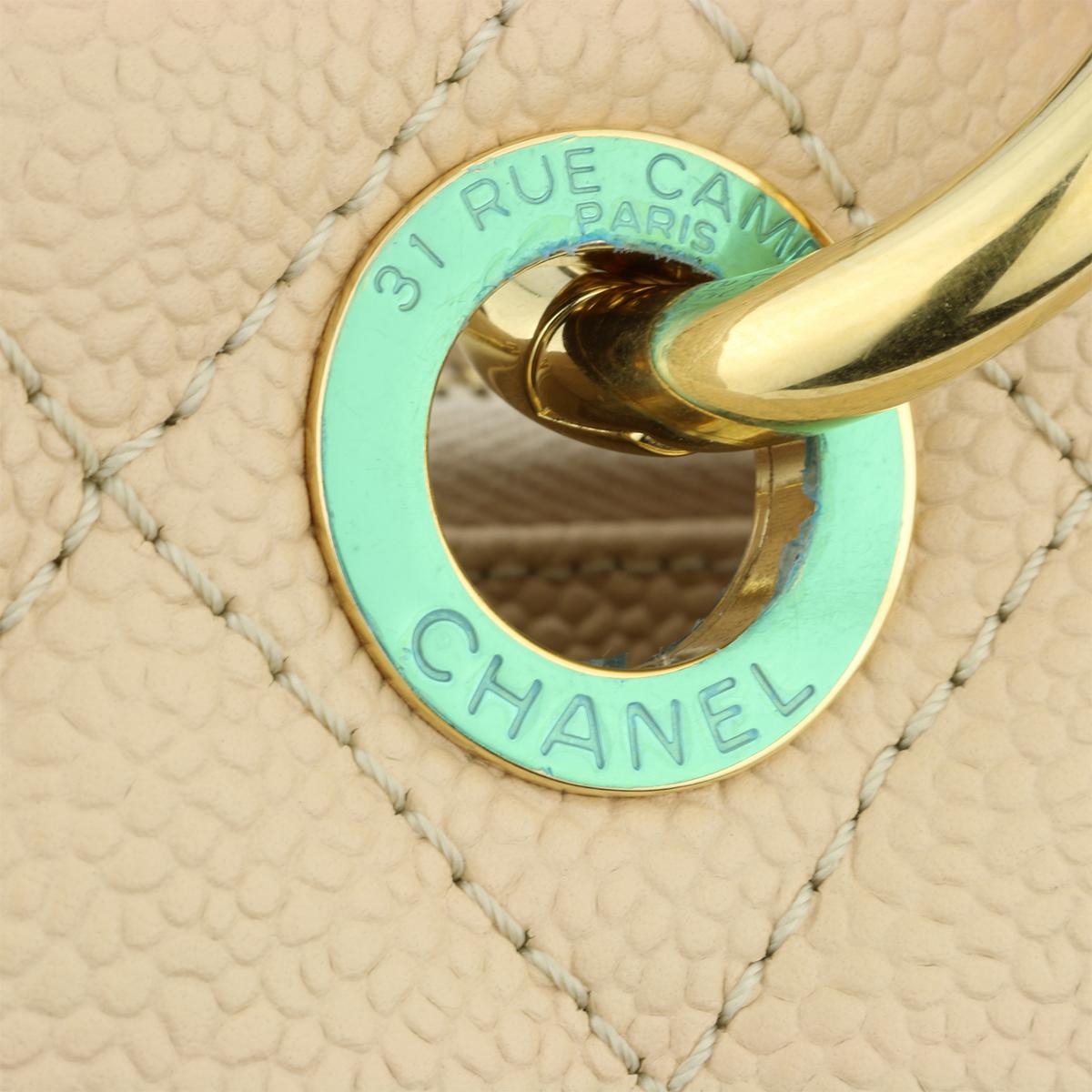 CHANEL Grand Shopping Tote (GST) Beige Clair Caviar with Gold Hardware 2013 8