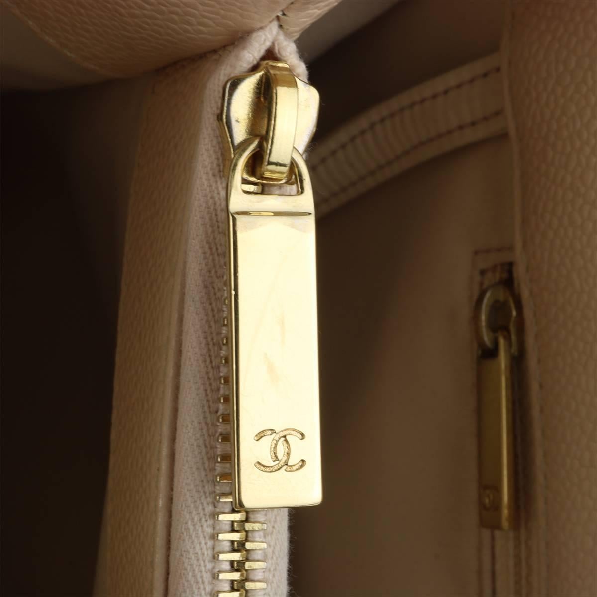 CHANEL Grand Shopping Tote (GST) Beige Clair Caviar with Gold Hardware 2013 7
