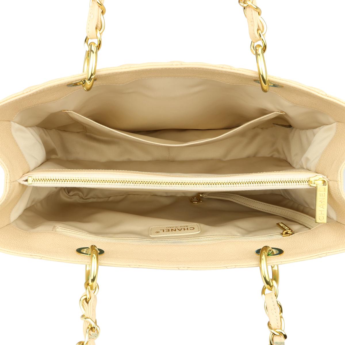 CHANEL Grand Shopping Tote (GST) Beige Clair Caviar with Gold Hardware 2013 9