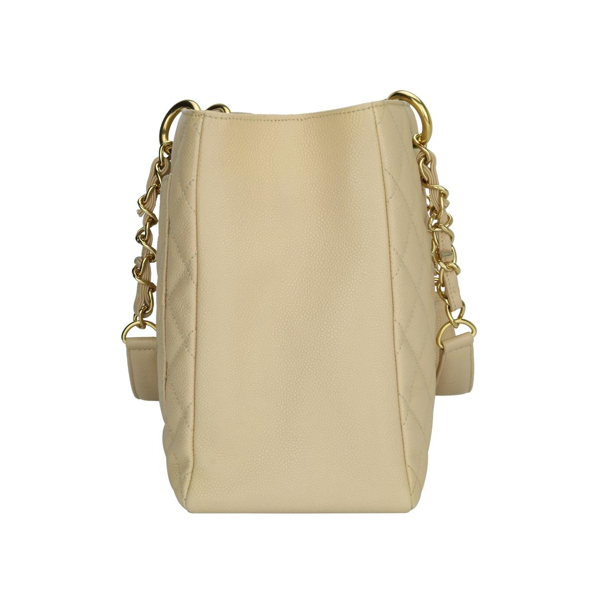 CHANEL Grand Shopping Tote (GST) Beige Clair Caviar with Gold Hardware 2013 1