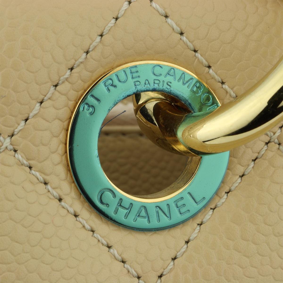 CHANEL Grand Shopping Tote (GST) Beige Clair Caviar with Gold Hardware 2014 4