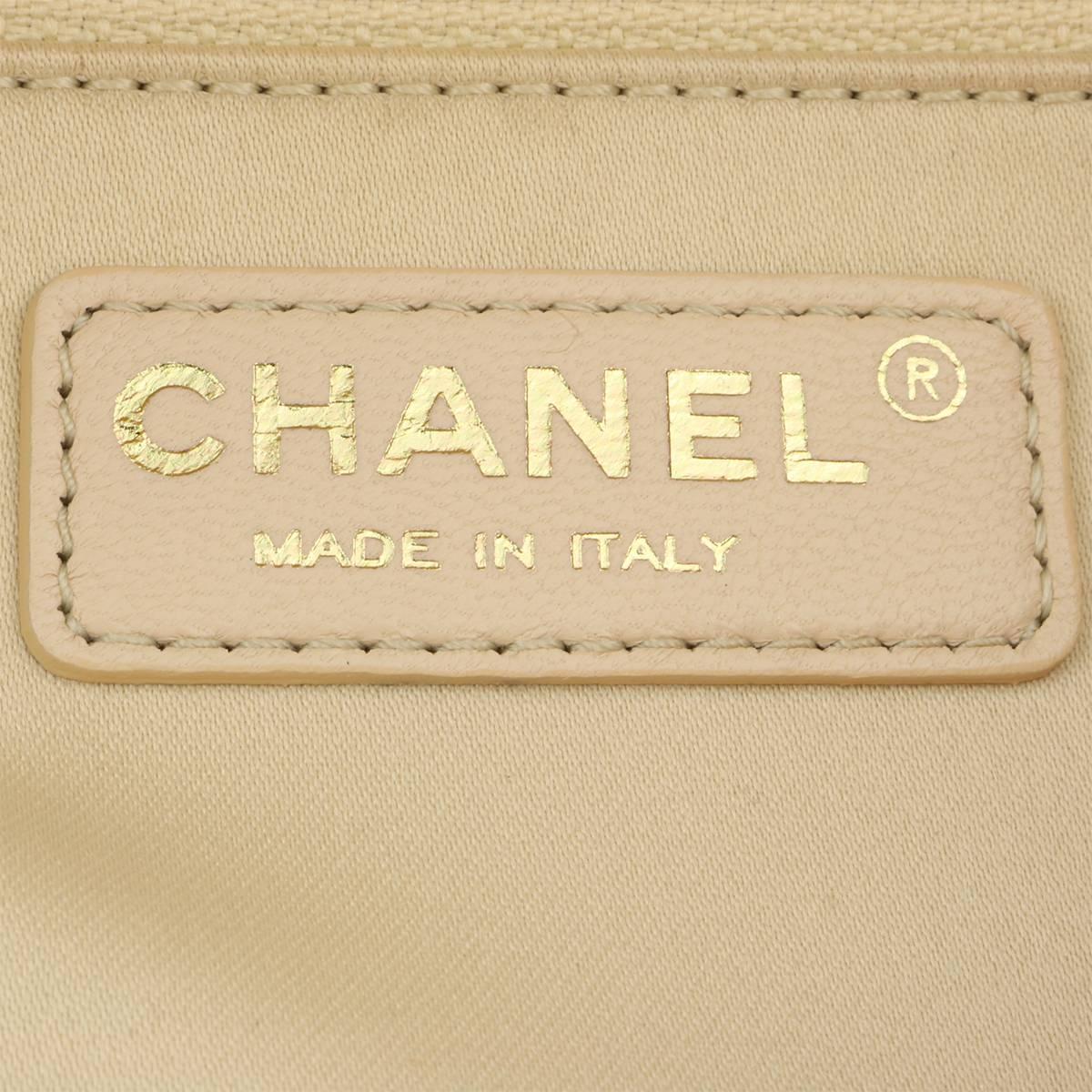 CHANEL Grand Shopping Tote (GST) Beige Clair Caviar with Gold Hardware 2014 10