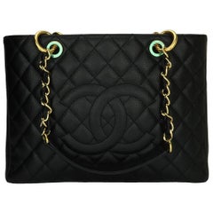 CHANEL Grand Shopping Tote (GST) Black Caviar with Gold Hardware 2009