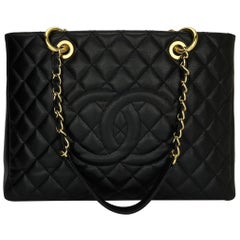 CHANEL Grand Shopping Tote (GST) Black Caviar with Gold Hardware 2013