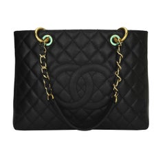 CHANEL Grand Shopping Tote (GST) Black Caviar with Gold Hardware 2013