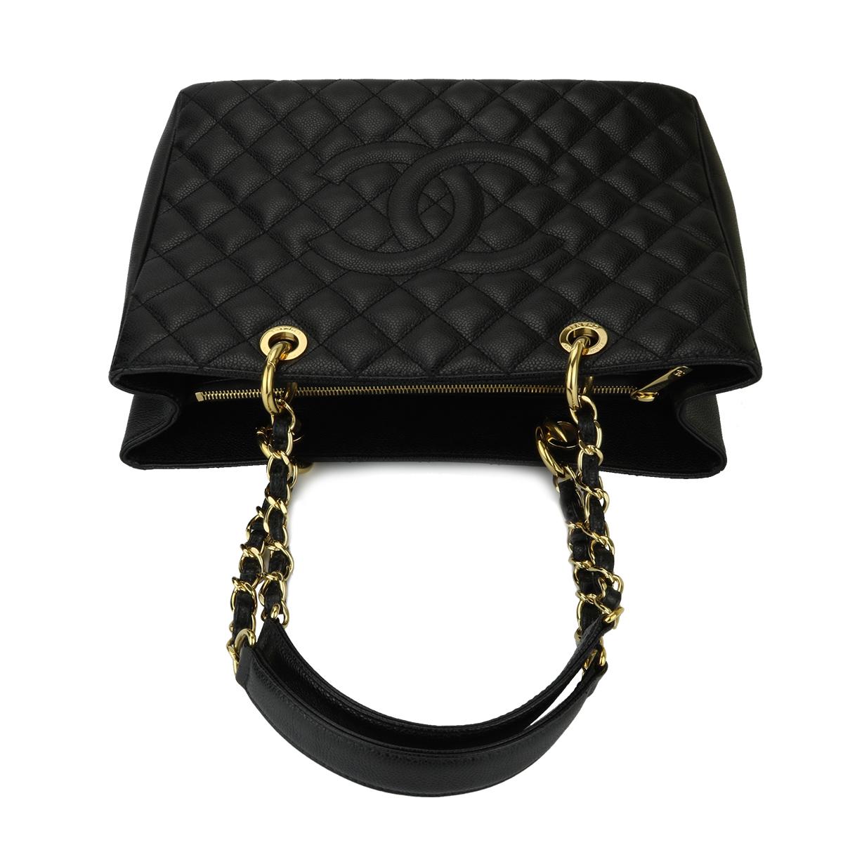 CHANEL Grand Shopping Tote (GST) Black Caviar with Gold Hardware 2015 7