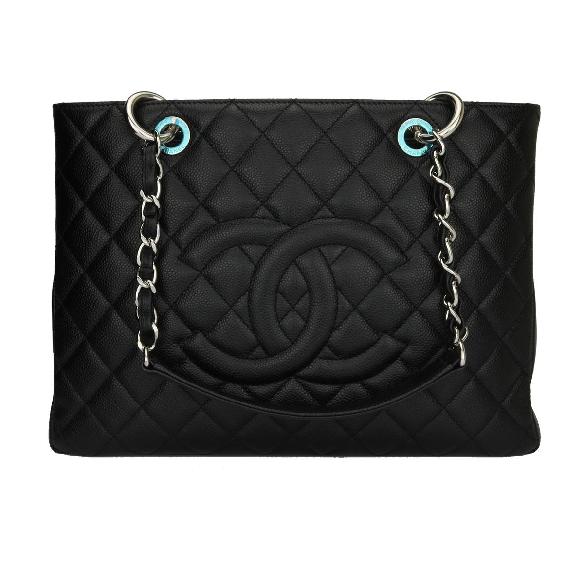 CHANEL Grand Shopping Tote (GST) Black Caviar with Silver Hardware 2013