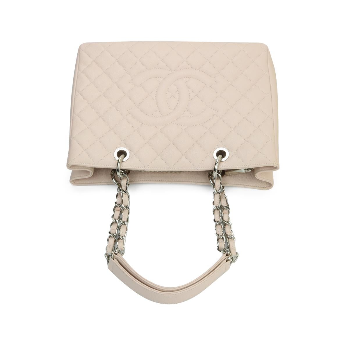 CHANEL Grand Shopping Tote (GST) Light Pink Caviar with Silver Hardware 2014 3