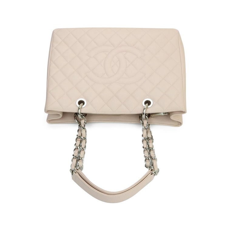 CHANEL Grand Shopping Tote (GST) Light Pink Caviar Silver Hardware 2014 -  BoutiQi Bags
