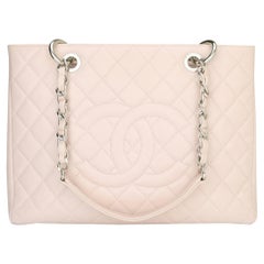 CHANEL Grand Shopping Tote (GST) Light Pink Caviar with Silver Hardware 2014