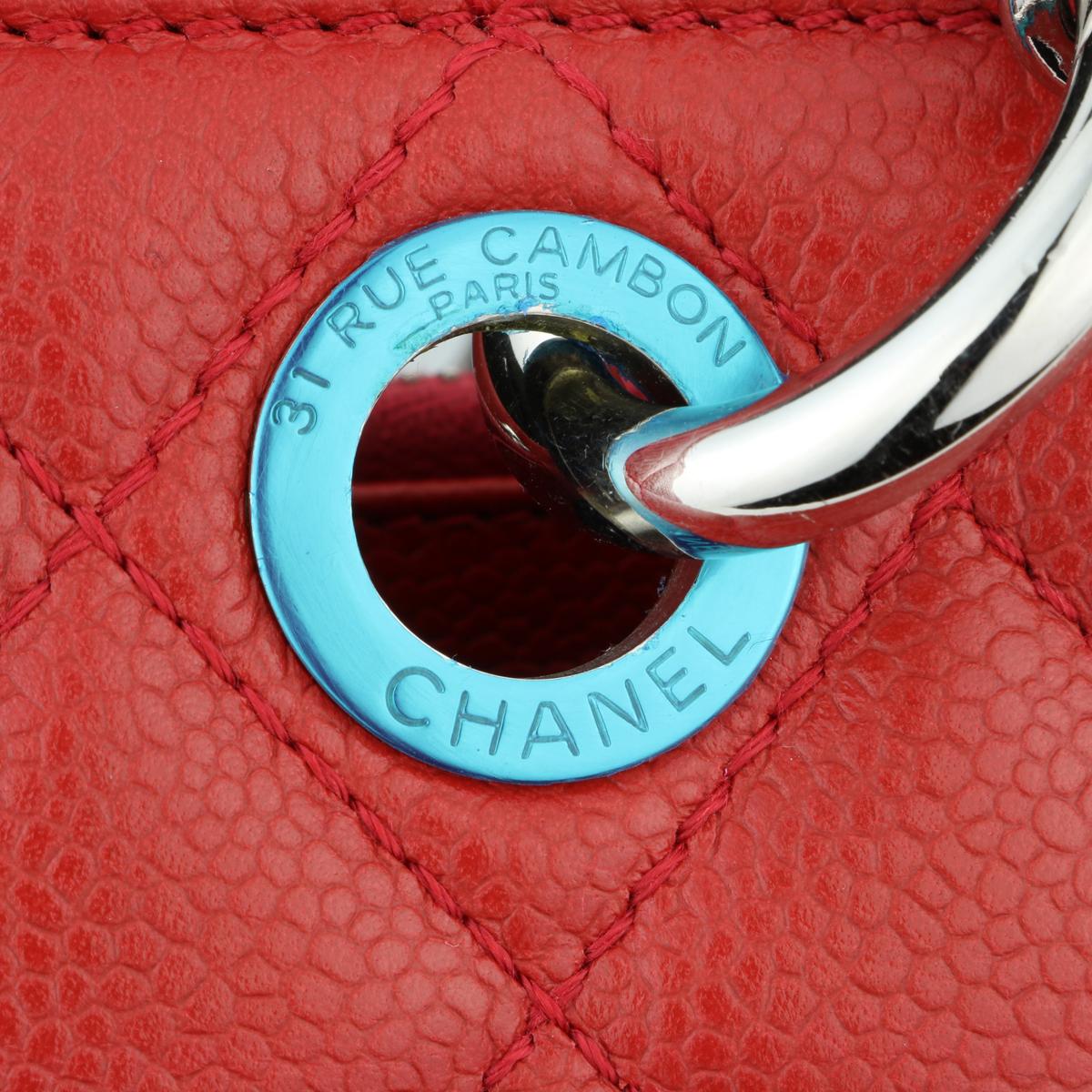 CHANEL Grand Shopping Tote (GST) Red Caviar with Silver Hardware 2011 5