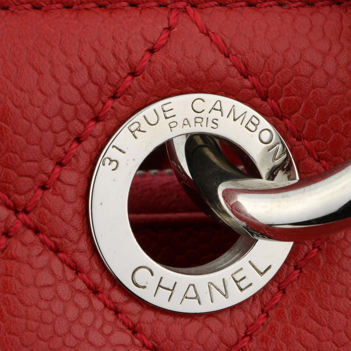 CHANEL Grand Shopping Tote (GST) Red Caviar with Silver Hardware 2011 7