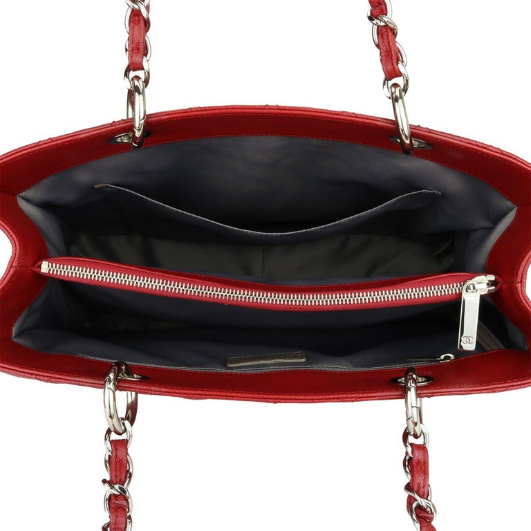 CHANEL Grand Shopping Tote (GST) Red Caviar with Silver Hardware 2013 at  1stDibs