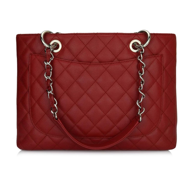 CHANEL Grand Shopping Tote (GST) Red Caviar with Silver Hardware 2013 ...