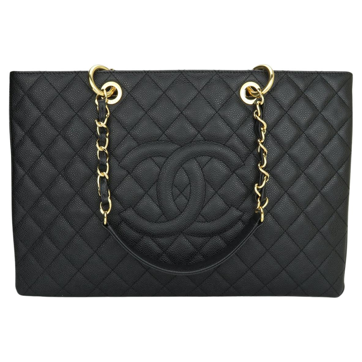 CHANEL Grand Shopping Tote (GST) XL Bag Black Caviar with Gold Hardware 2012