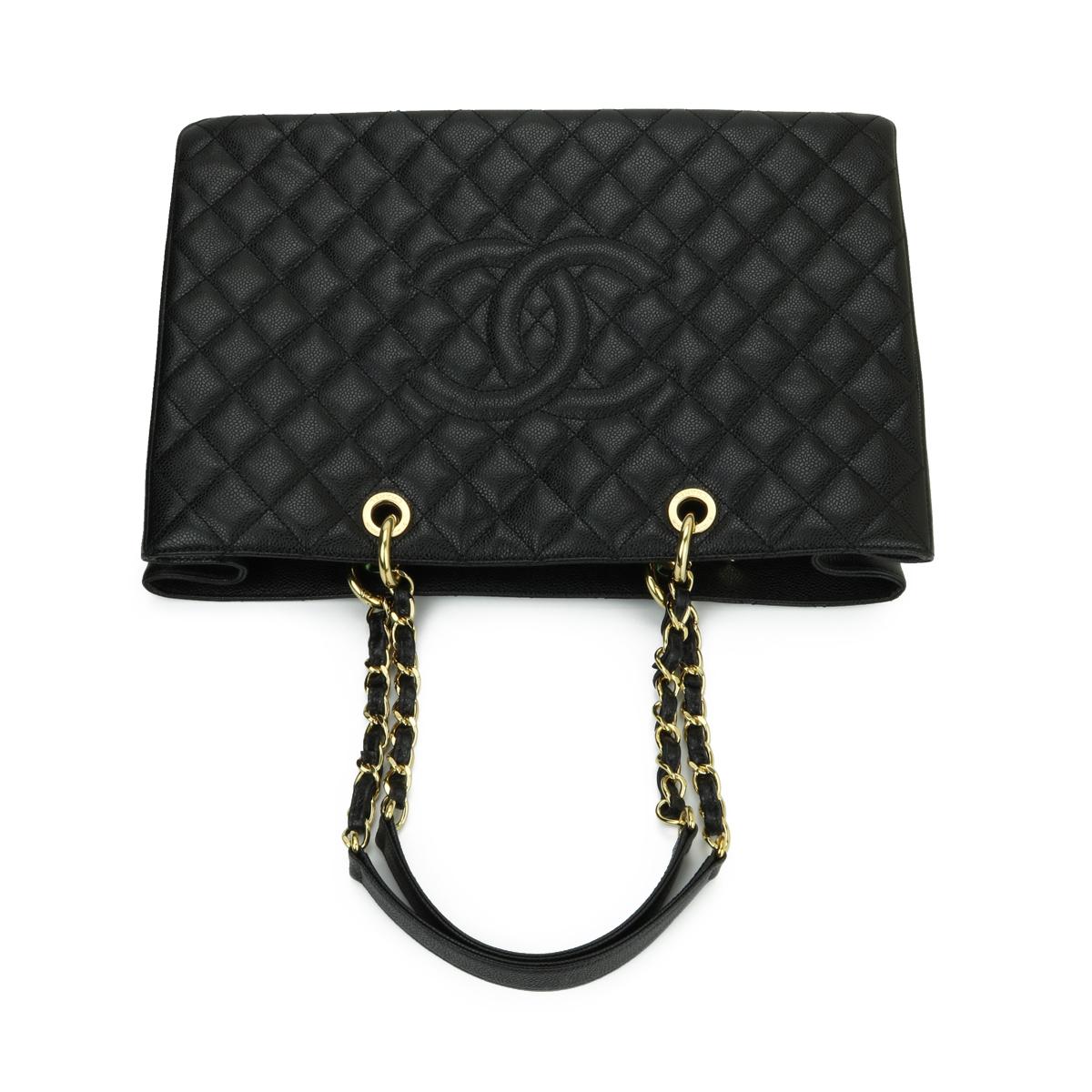 CHANEL Grand Shopping Tote (GST) XL Tasche Schwarz Kaviar mit Goldbeschlägen 2014 7