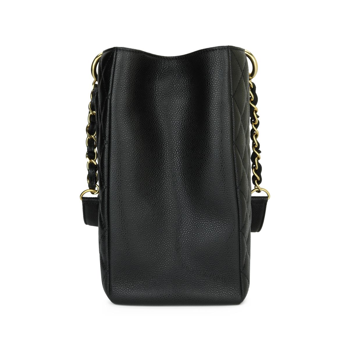 CHANEL Grand Shopping Tote (GST) XL Tasche Schwarz Kaviar mit Goldbeschlägen 2014 für Damen oder Herren