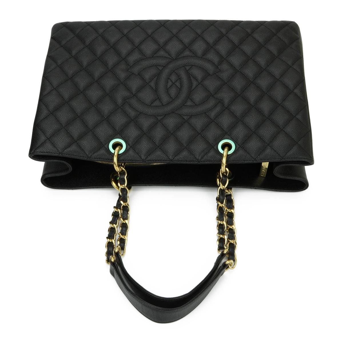CHANEL Grand Shopping Tote (GST) XL Tasche Schwarz Kaviar mit Gold Hardware 2015 6