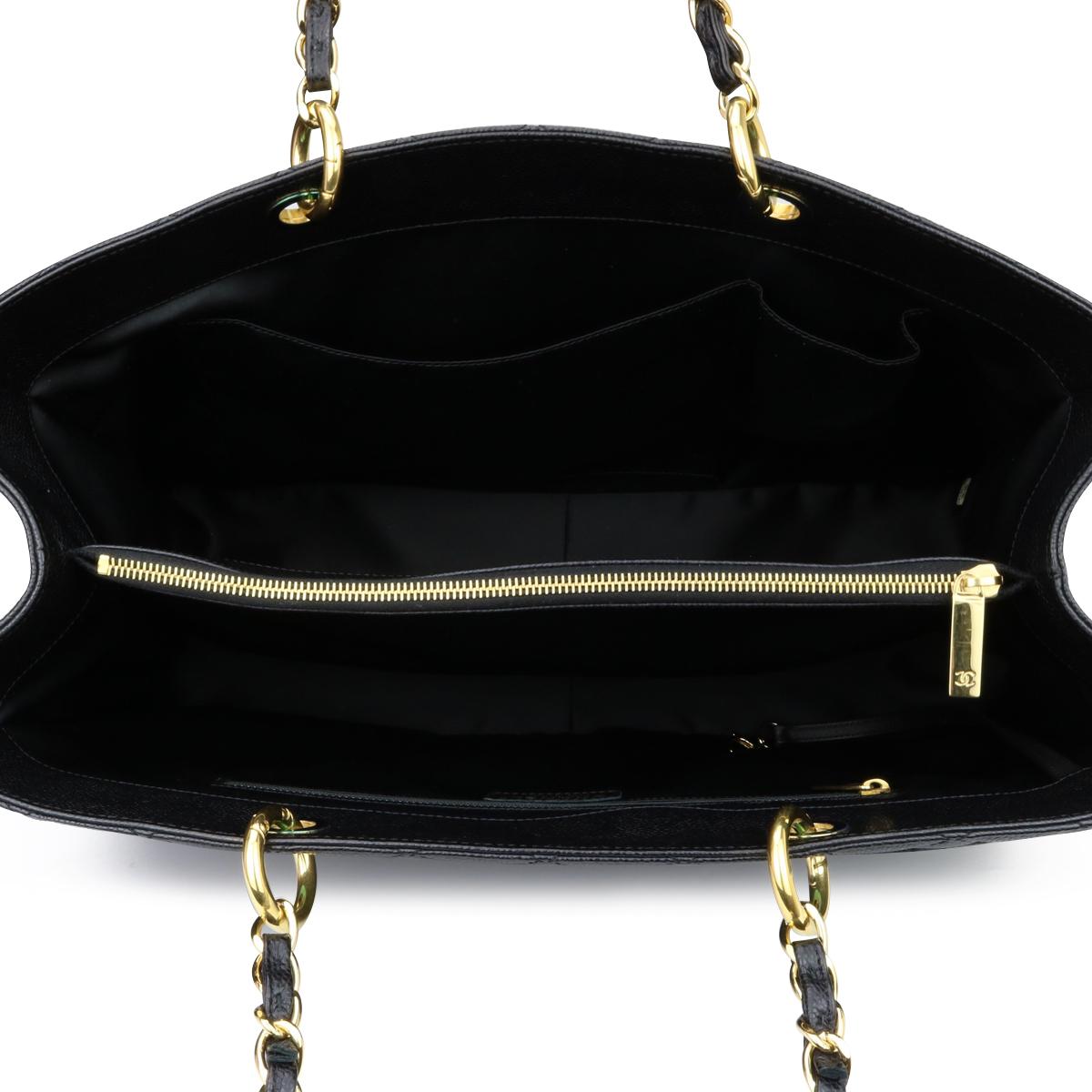 CHANEL Grand Shopping Tote (GST) XL Tasche Schwarz Kaviar mit Gold Hardware 2015 8