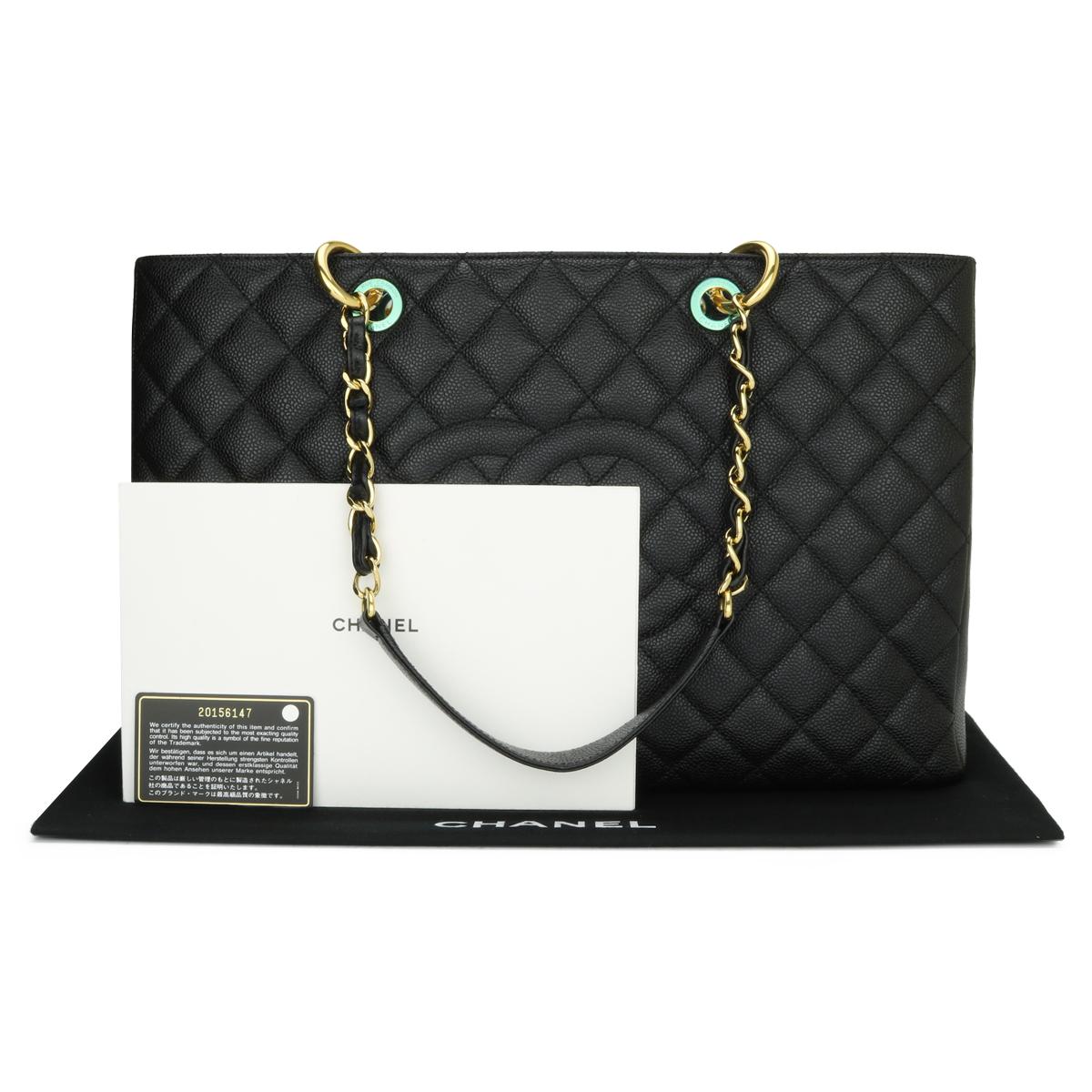 CHANEL Grand Shopping Tote (GST) XL Tasche Schwarz Kaviar mit Gold Hardware 2015 14