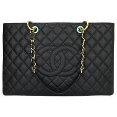 CHANEL Grand Shopping Tote (GST) XL Tasche Schwarz Kaviar mit Gold Hardware 2015
