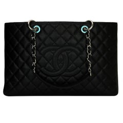 CHANEL Grand Shopping Tote (GST) XL Black Caviar with Silver Hardware 2014