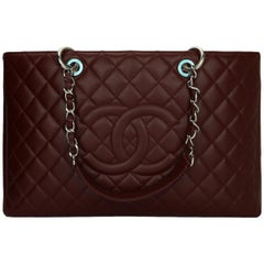 CHANEL Grand Shopping Tote (GST) XL Burgundy Caviar with Silver Hardware 2013