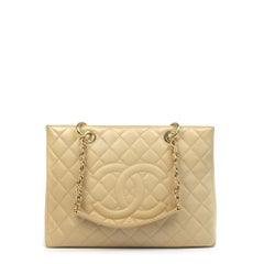 CHANEL, Grand Shopping Tote in beige leather
