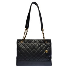 Chanel Grand Shopping Tote in black quilted leather and gold hardware