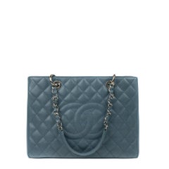 CHANEL, Grand Shopping Tote in blue leather