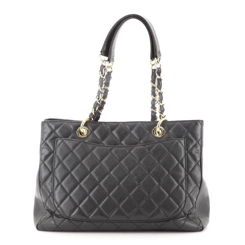 Black Chanel Grand Shopping Tote Quilted Caviar