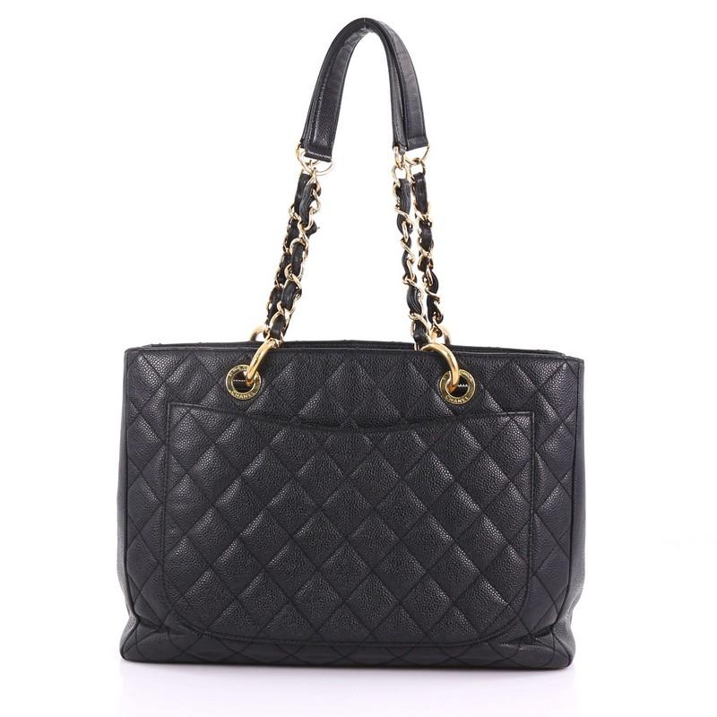 Chanel Grand Shopping Tote Quilted Caviar In Good Condition In NY, NY