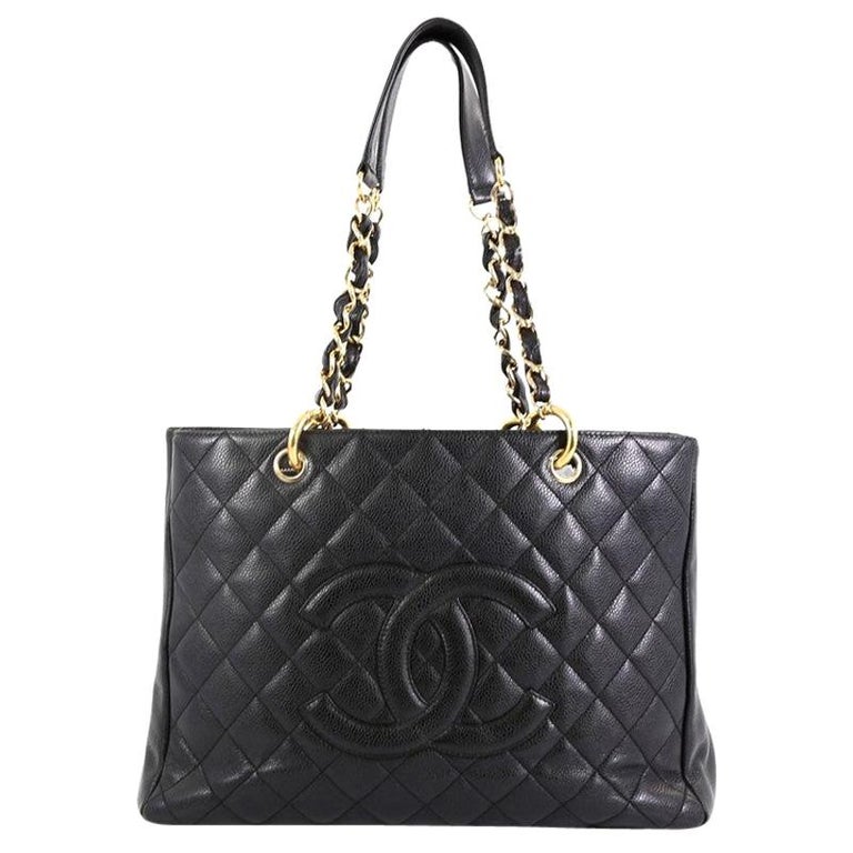Chanel Grand Shopping Tote Quilted Caviar at 1stDibs