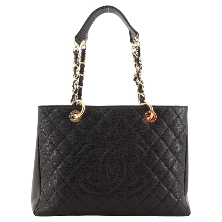 Chanel Grand Shopping Tote Quilted Caviar at 1stDibs