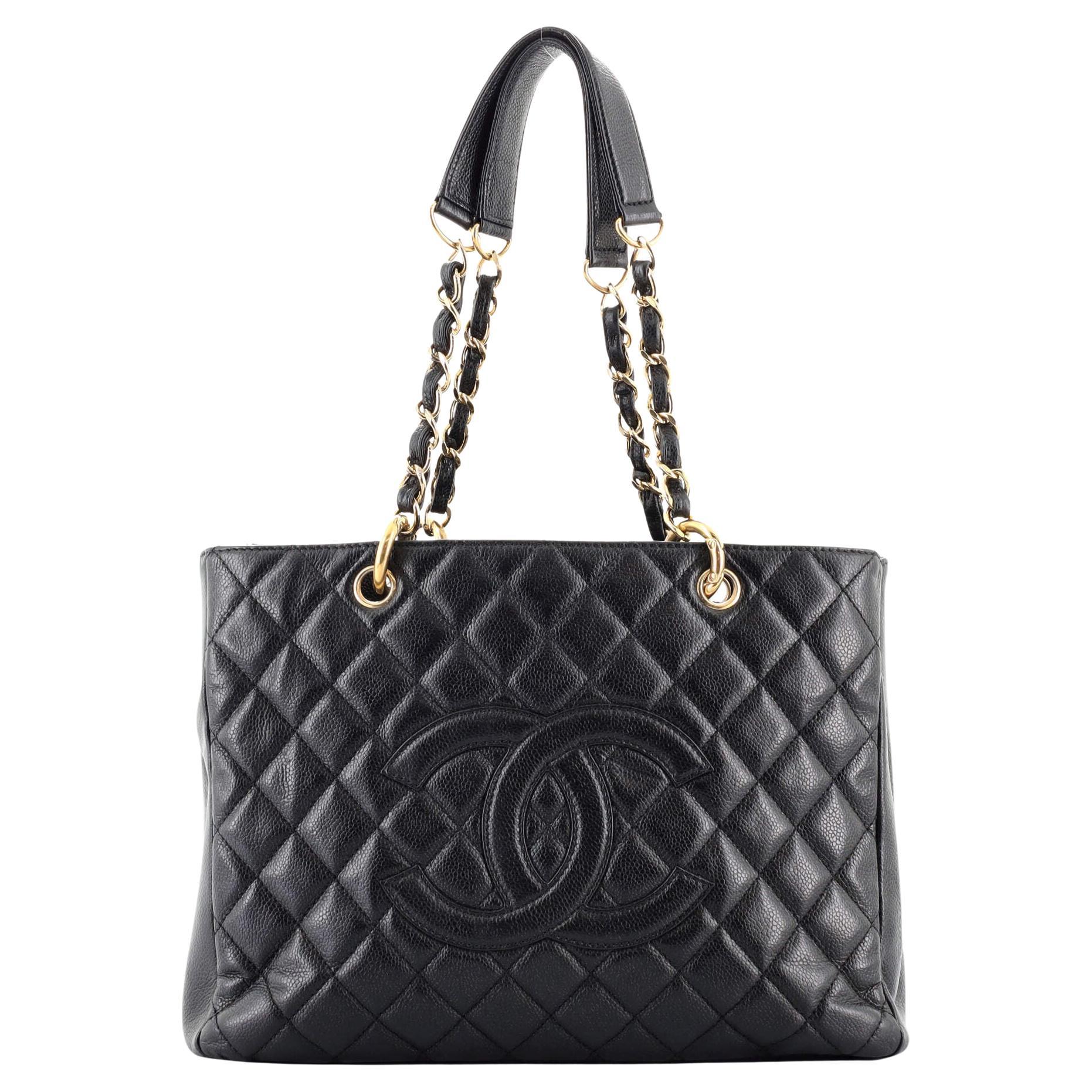  Chanel Grand Shopping Tote Quilted Caviar