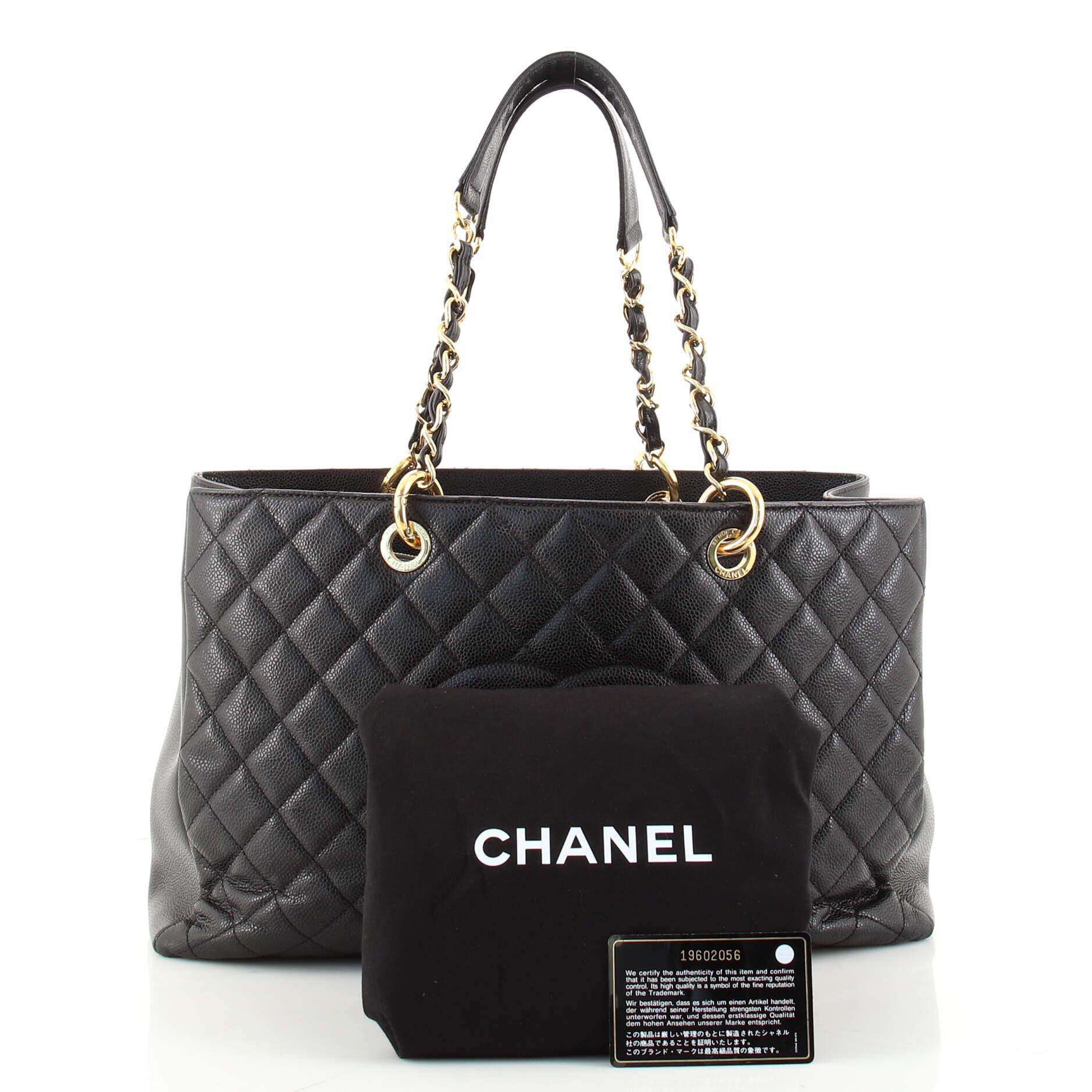 Chanel grand shopping online tote quilted caviar