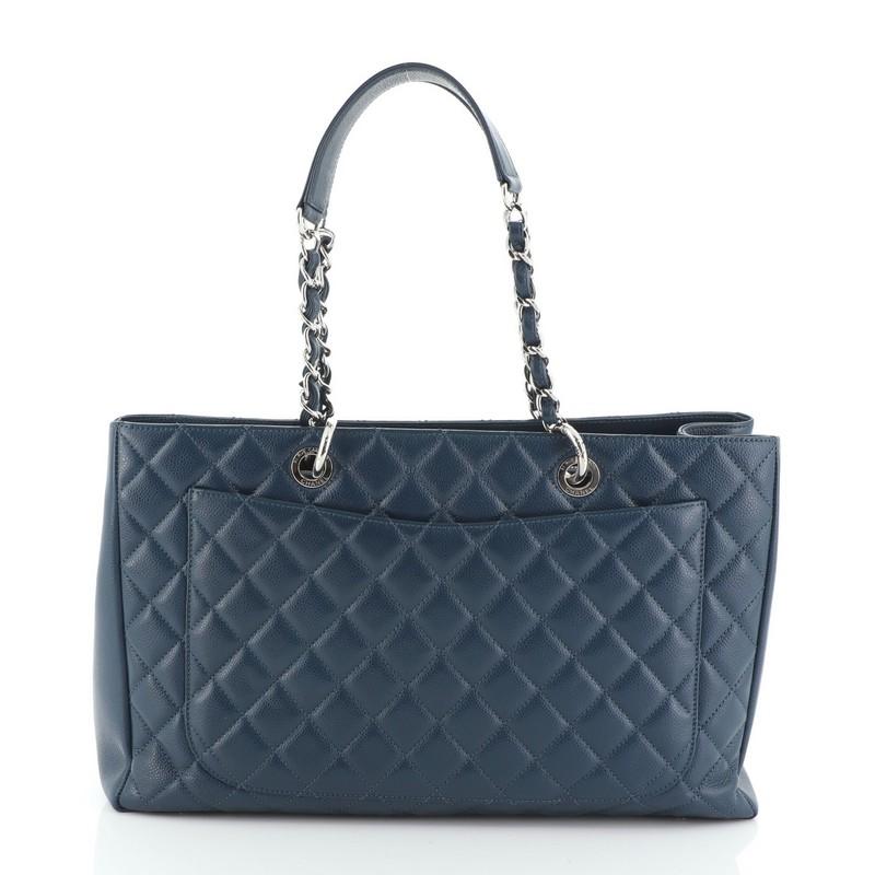 Chanel Grand Shopping Tote Quilted Caviar XL In Good Condition In NY, NY