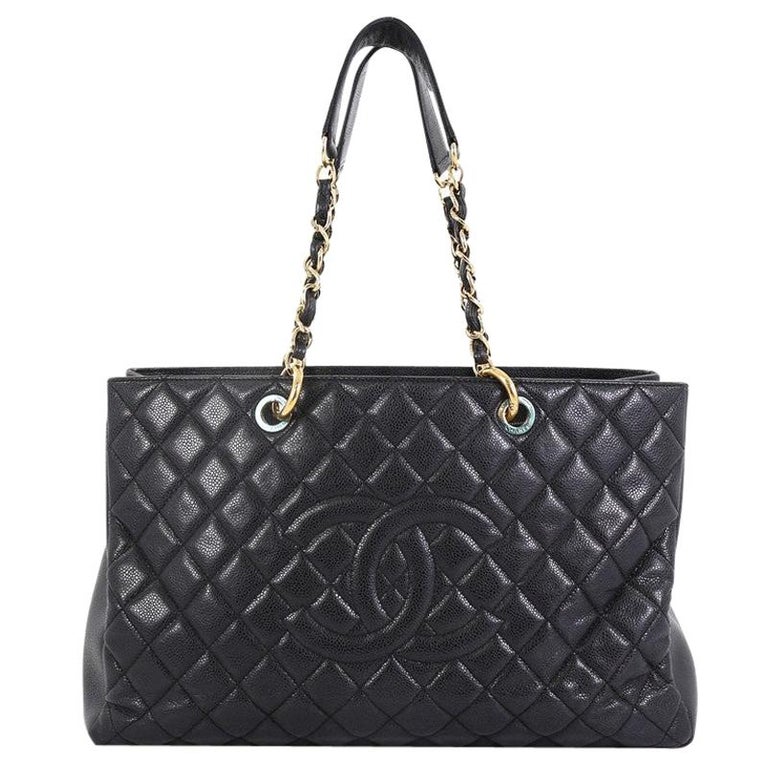 Chanel Grand Shopping Tote Quilted Caviar XL at 1stDibs