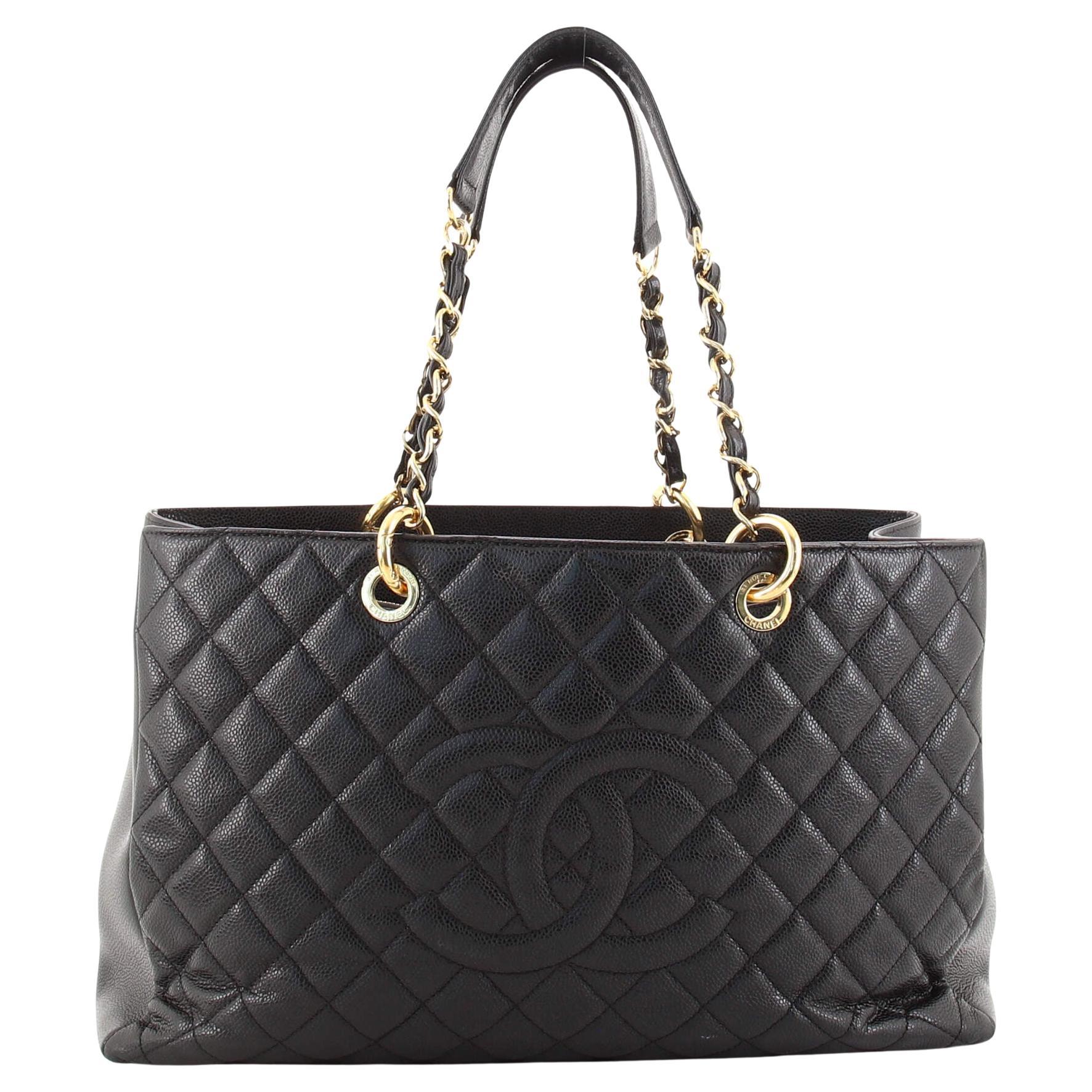 Chanel Grand Shopping Tote Quilted Caviar XL at 1stDibs