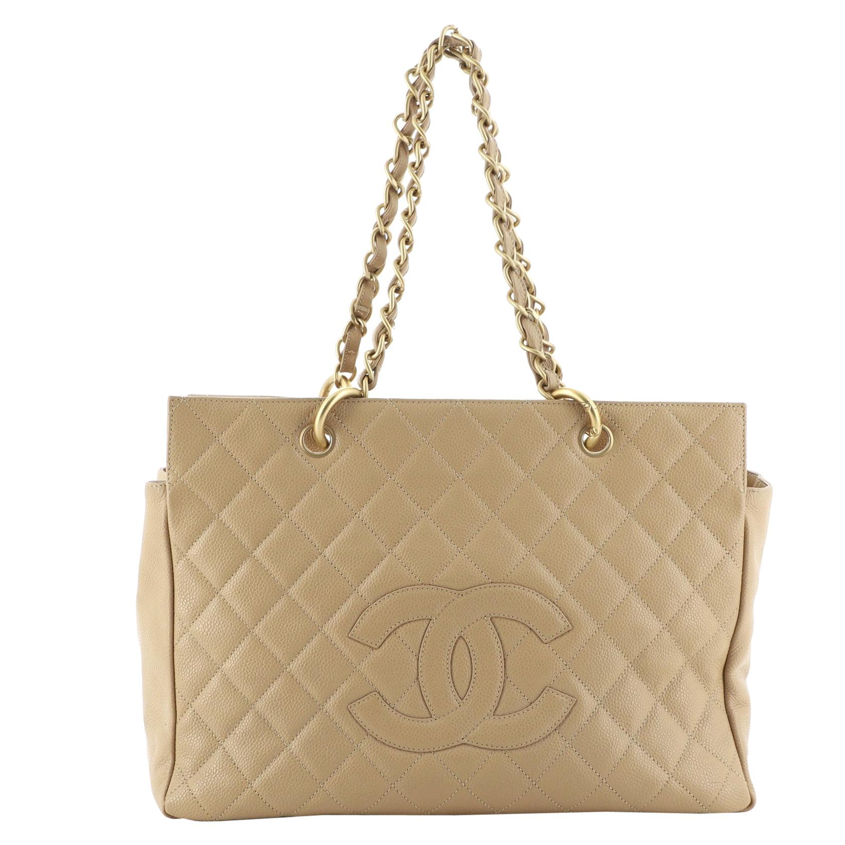Chanel Grand Timeless Shopping Tote Quilted Caviar at 1stDibs