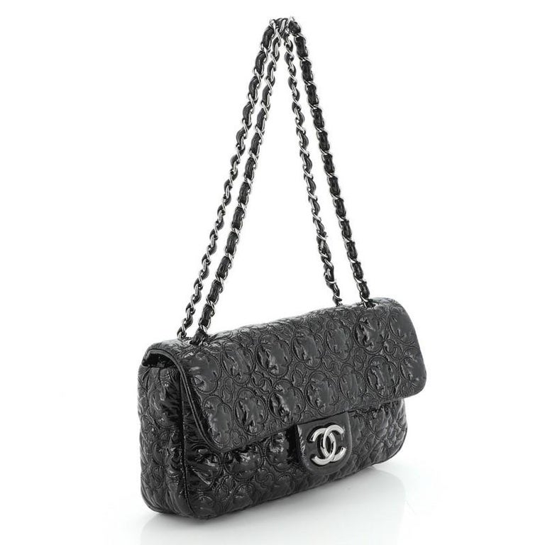 Chanel Graphic Edge Flap Bag Quilted Patent Vinyl Medium at 1stDibs