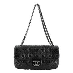 Chanel Graphic Edge Flap Bag Quilted Patent Vinyl Medium