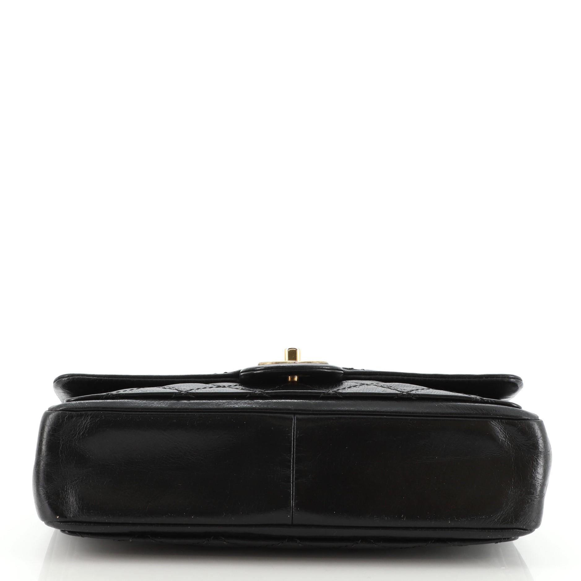Chanel Graphic Flap Bag Quilted Calfskin Medium In Fair Condition In NY, NY